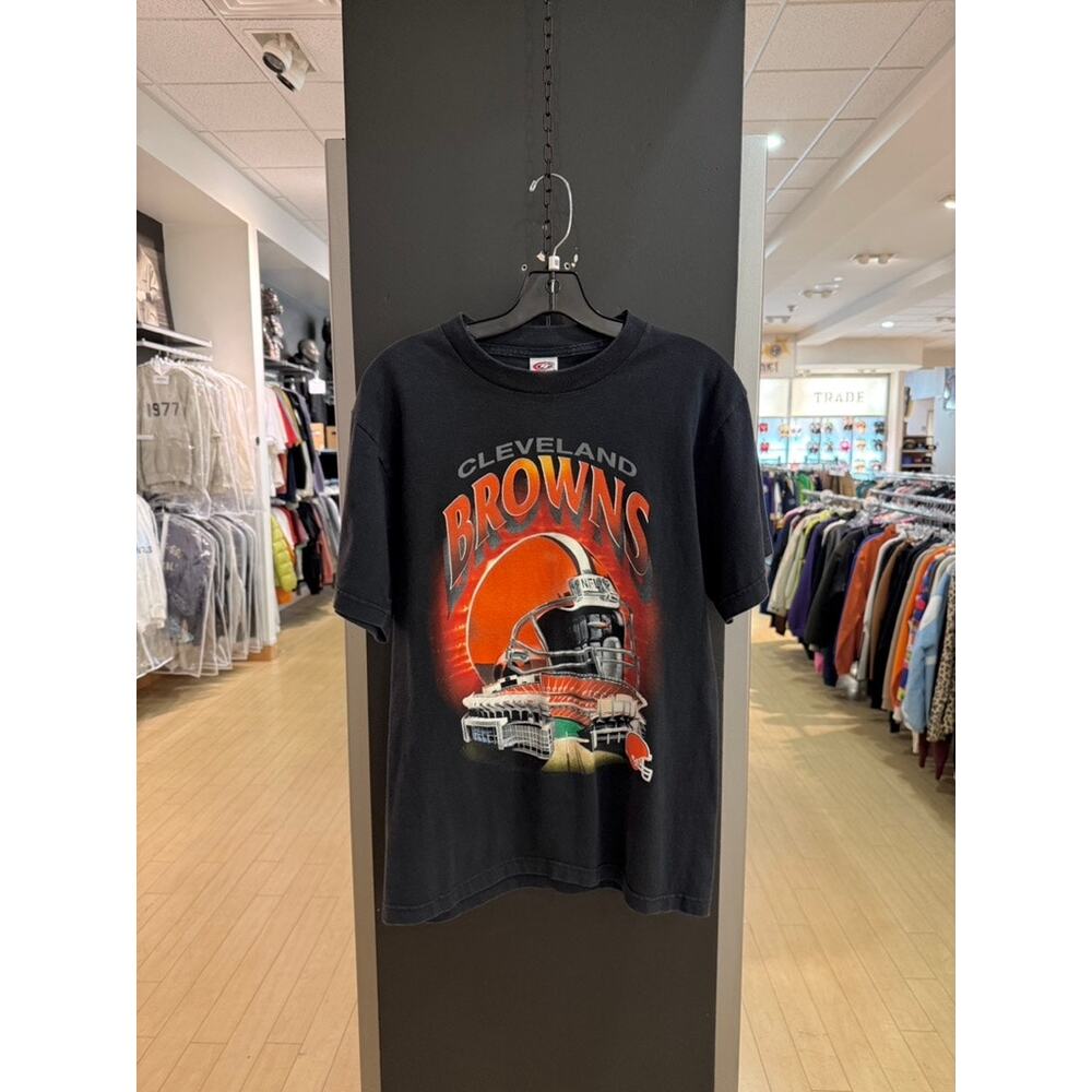 90s Cleveland Browns Vintage True Fan Helmet Tee Shirt Nutmeg Pro Player Starter